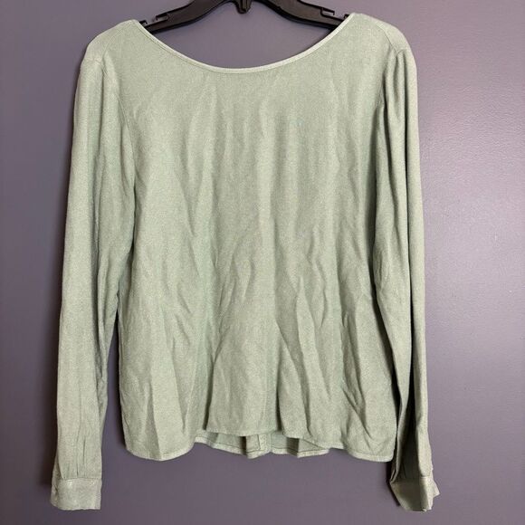 Cloth & Stone Sage Green Super Soft Long Sleeve Button Back Blouse Top Size XS - Picture 2 of 7